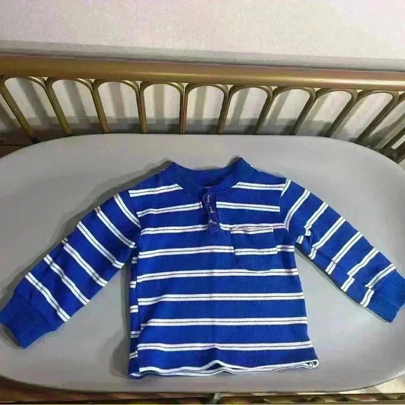 Thick durable toddler boy long sleeve striped jersey tee shirt size 2T no flaws - Picture 1 of 4